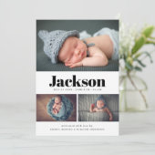 Nom moderne 3 Photo Collage Faire-part de naissanc (Debout devant)