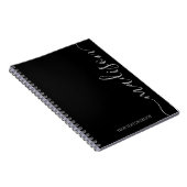 Nom moderne Black Grey Monogramme Carnet initial (Côté Droit)