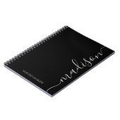 Nom moderne Black Grey Monogramme Carnet initial (Côté gauche)