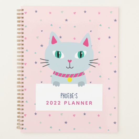 Nom moderne de chat mignon rose personnalisé (Devant)