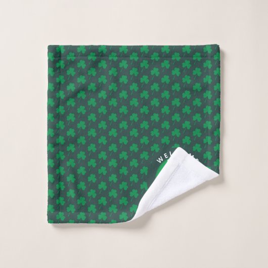 Nom moderne Monogram Irish Flag Shamrock (Gant de toilette)