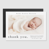 Nom moderne Photo Carte de remerciements bébé (Devant / Derrière)