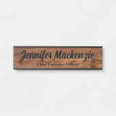 Nom moderne Plaque Grain de bois Panneau de porte  (Devant)