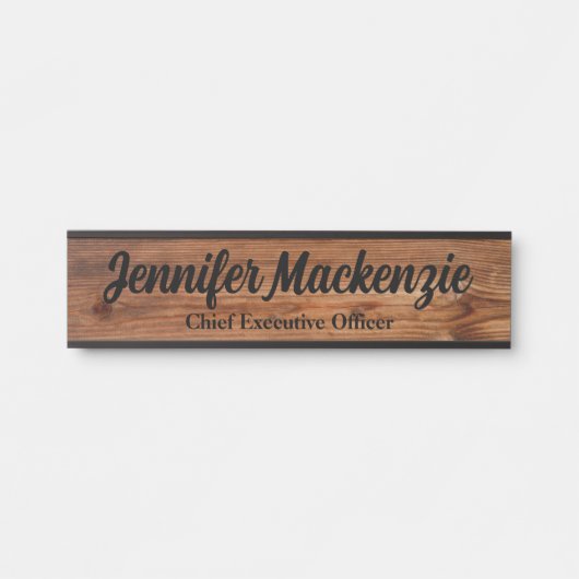 Nom moderne Plaque Grain de bois Panneau de porte  (Devant)