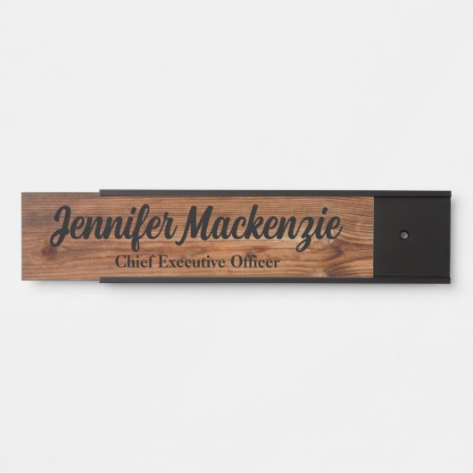 Nom moderne Plaque Grain de bois Panneau de porte  (Devant)