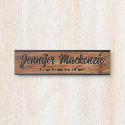 Nom moderne Plaque Grain de bois Panneau de porte  (Devant)