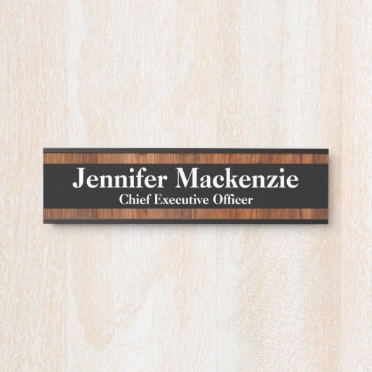 Nom moderne Plaque Grain de bois Panneau de porte  (Devant)