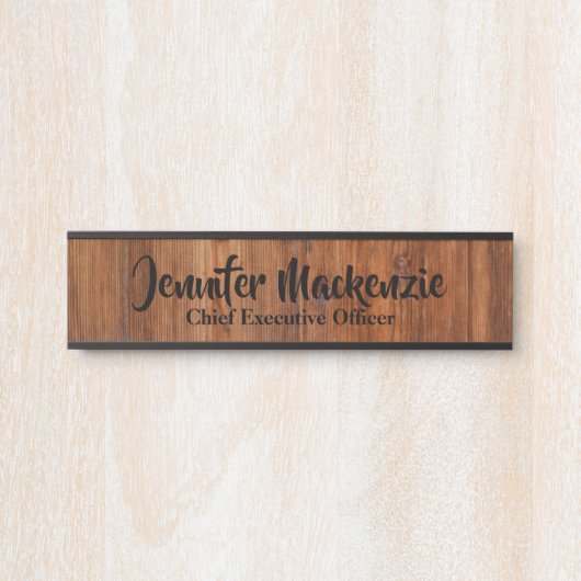 Nom moderne Plaque Grain de bois Panneau de porte  (Devant)