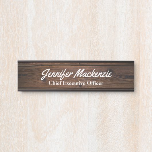 Nom moderne Plaque Grain de bois Panneau de porte  (Devant)