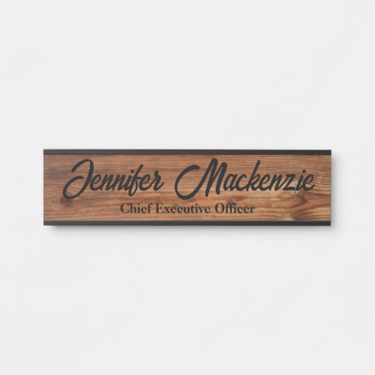 Nom moderne Plaque Grain de bois Panneau de porte  (Devant)
