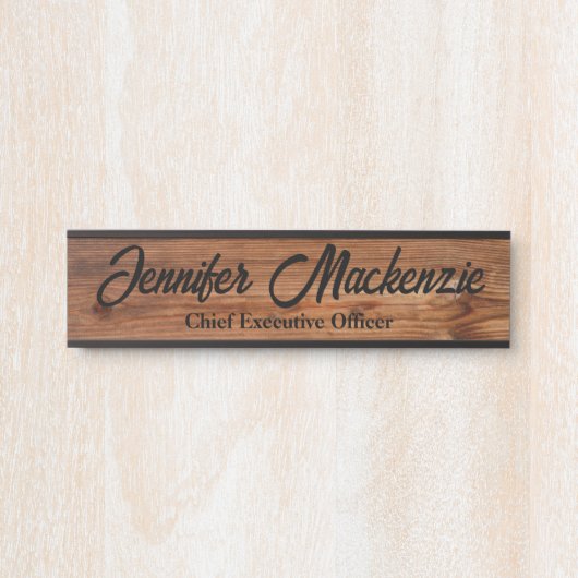 Nom moderne Plaque Grain de bois Panneau de porte  (Devant)