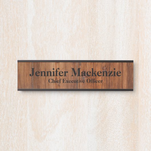 Nom moderne Plaque Grain de bois Panneau de porte  (Devant)