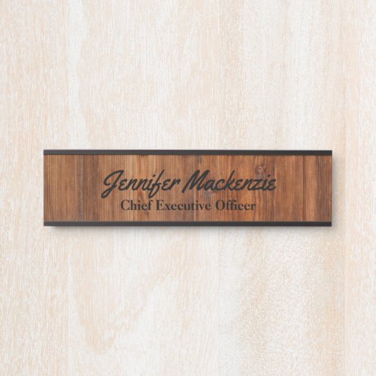 Nom moderne Plaque Grain de bois Panneau de porte  (Devant)