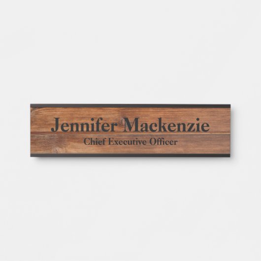 Nom moderne Plaque Grain de bois Panneau de porte  (Devant)