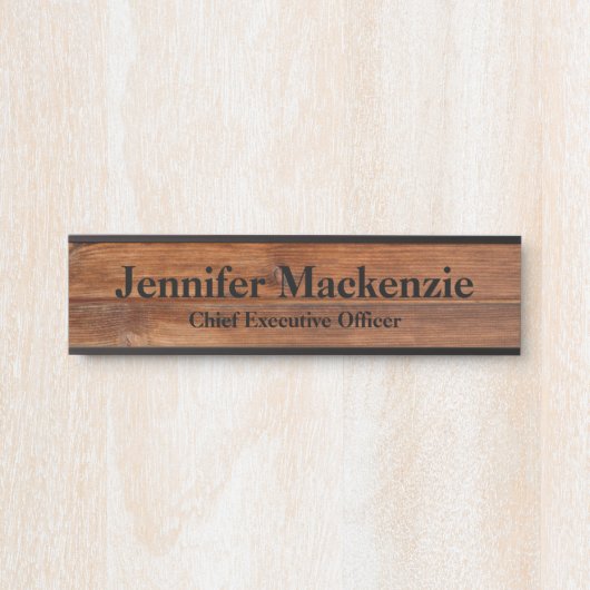 Nom moderne Plaque Grain de bois Panneau de porte  (Devant)