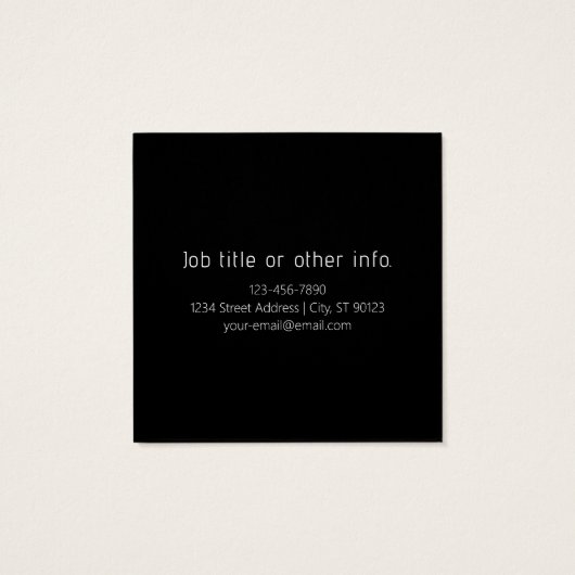 Nom modifiable minimaliste moderne | Noir & Blanc (Dos)