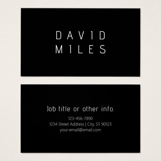 Nom modifiable minimaliste moderne | Noir & Blanc (Devant & derrière)