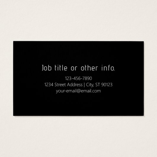 Nom modifiable minimaliste moderne | Noir & Blanc (Dos)