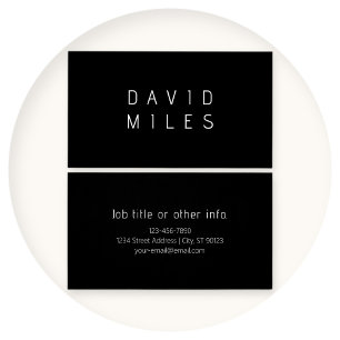 Nom modifiable minimaliste moderne Noir & Blanc