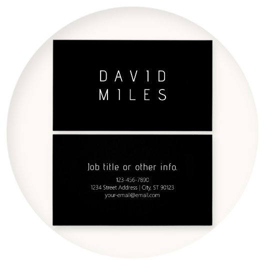 Nom modifiable minimaliste moderne | Noir & Blanc