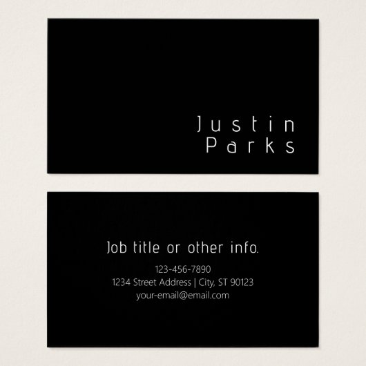 Nom modifiable minimaliste moderne | Noir & Blanc (Devant & derrière)