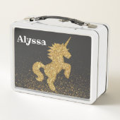 Nom modifiable personnalisé Unicorn Lunchbox (Dos)