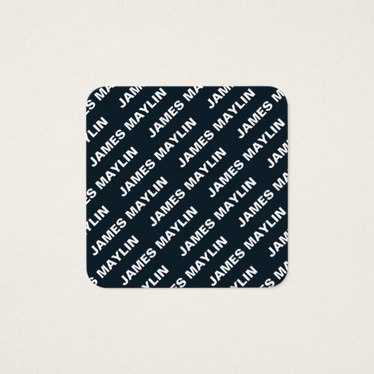 Nom modifiable répété en gras | Blanc noir simple (Devant)