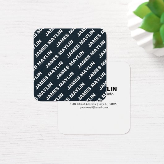 Nom modifiable répété en gras | Blanc noir simple (Bureau)