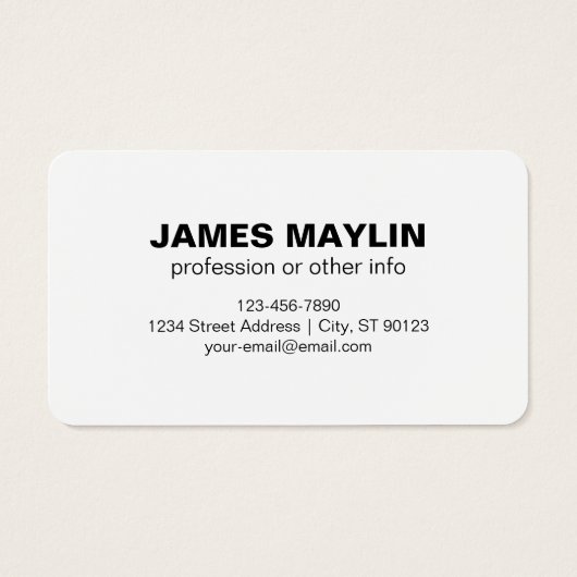 Nom modifiable répété en gras | Blanc noir simple (Dos)