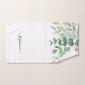 Nom Monogram Eucalyptus Vert (Serviette à main)