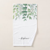 Nom Monogram Eucalyptus Vert (Serviette à main)