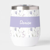 Nom monogramme aquarelle fleur sauvage bleu violet (Avant)