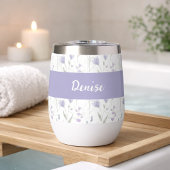 Nom monogramme aquarelle fleur sauvage bleu violet