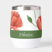 Nom monogramme aquarelle fleur sauvage Coquelicot (Arrière)