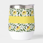 Nom monogramme aquarelle fleur sauvage jaune vert (Gauche)