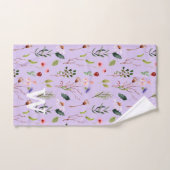 Nom monogramme aquarelle fleur sauvage rose violet (Serviette à main)