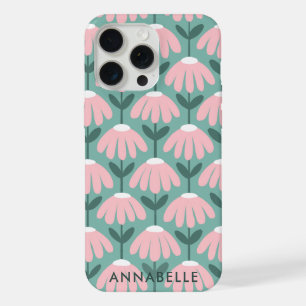 Nom Monogramme Bas Fleurs Vintage Rose Vert