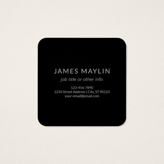 Nom Monogramme d'apparence moderne | Noir gris bla (Dos)