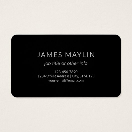 Nom Monogramme d'apparence moderne | Noir gris bla (Dos)