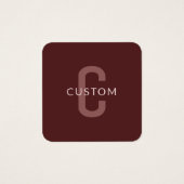 Nom Monogramme d'apparence moderne | Rouge marron (Devant)