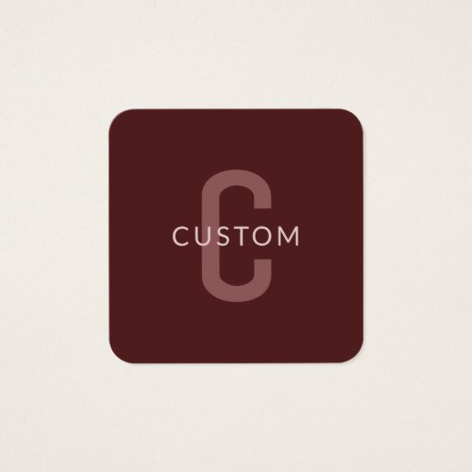 Nom Monogramme d'apparence moderne | Rouge marron (Devant)