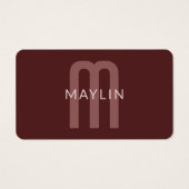 Nom Monogramme d'apparence moderne | Rouge marron (Devant)