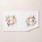 Nom monogramme de la fleur de pivoine (Serviette à main)
