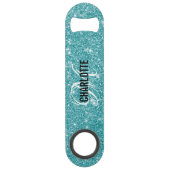Nom monogrammé de la parties scintillant turquoise (Dos)