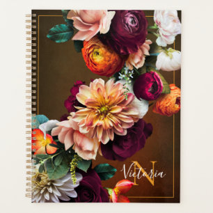 Nom Monogramme Élégant Floral Botanique Rustique