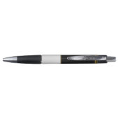 Nom monogramme et stylo noir de signature moderne (Dos)
