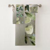 Nom Monogramme Feuilles Vertes Bronze Doré Élégant (En situation)