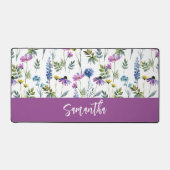 Nom monogramme fleur sauvage aquarelle bleu violet (Recto)