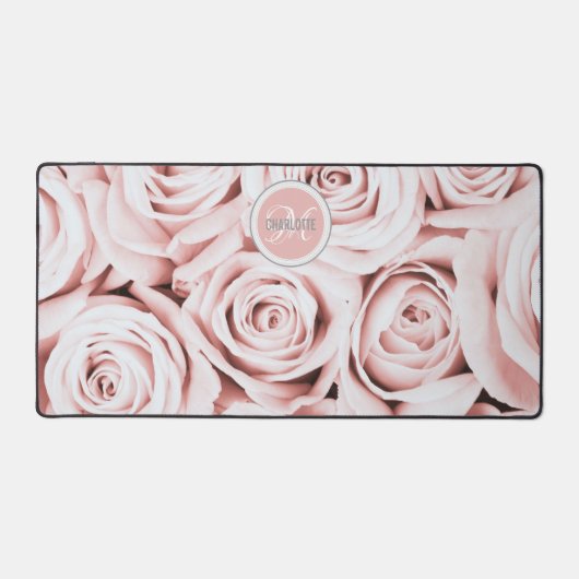 Nom monogramme floral rose vif moderne (Recto)