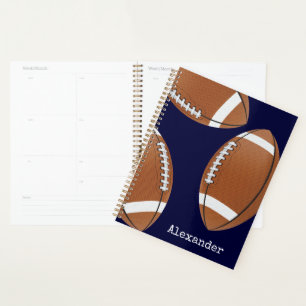 Nom monogramme Football Marine Bleu
